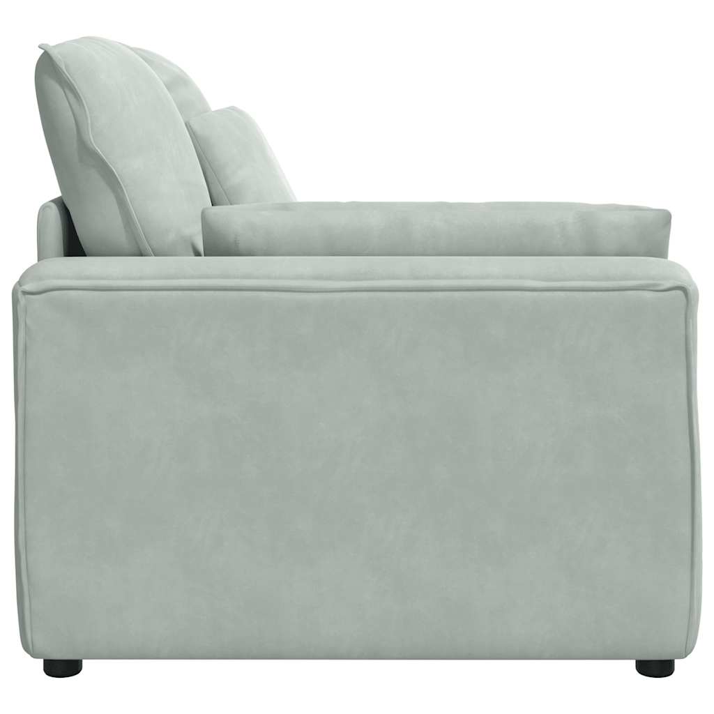 Module d'extrémité d'accoudoir de canapé modulaire avec coussins gris clair 100 cm - XIOS