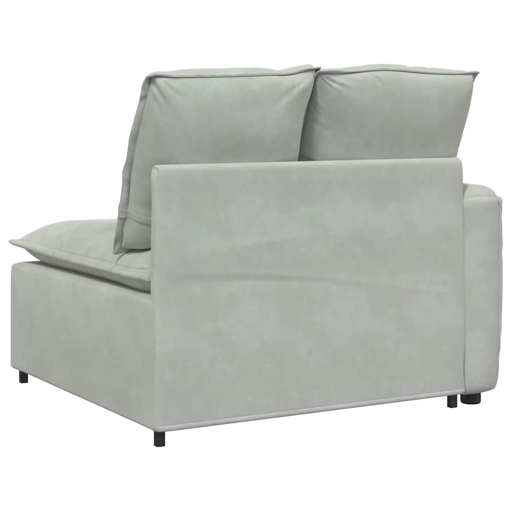 Module d'extrémité d'accoudoir de canapé modulaire avec coussins gris clair 100 cm - XIOS
