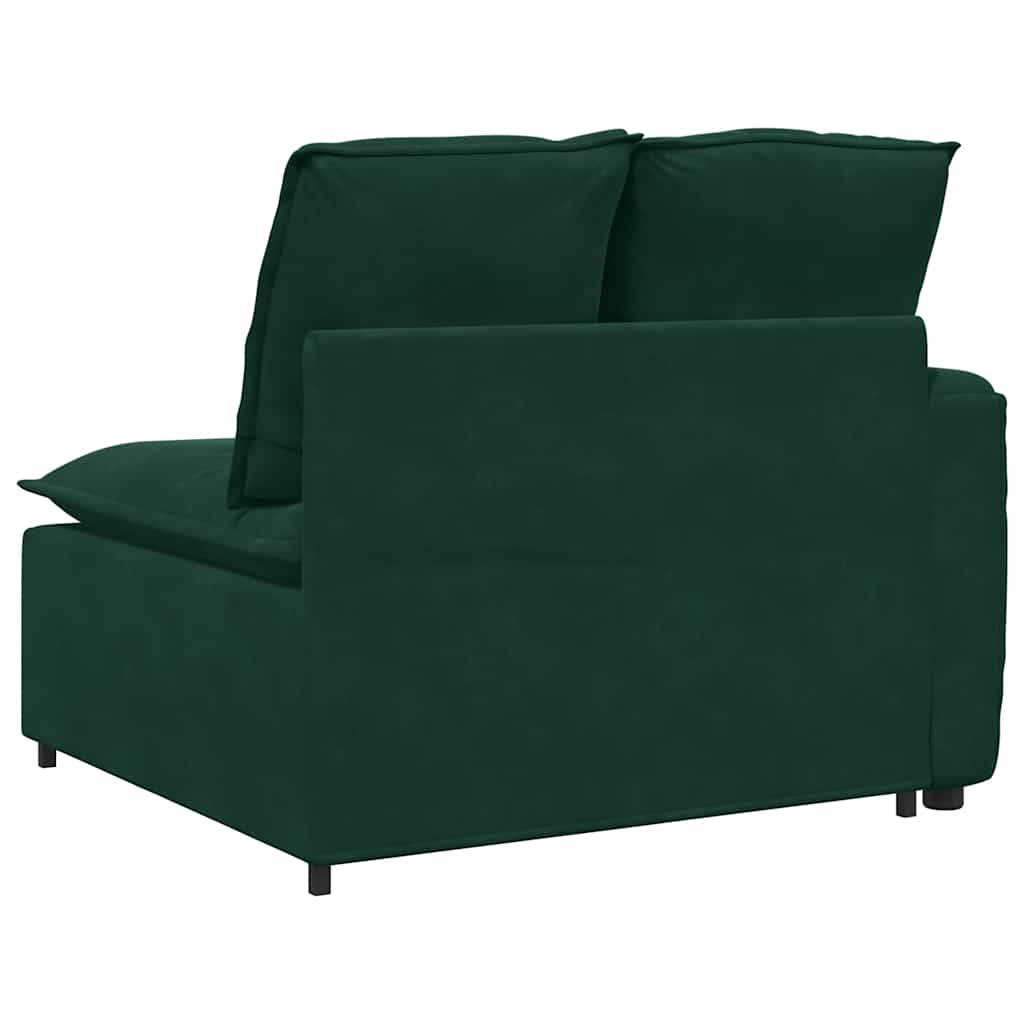 Module d'extrémité d'accoudoir de canapé modulaire avec coussins vert foncé 100 cm - XIOS