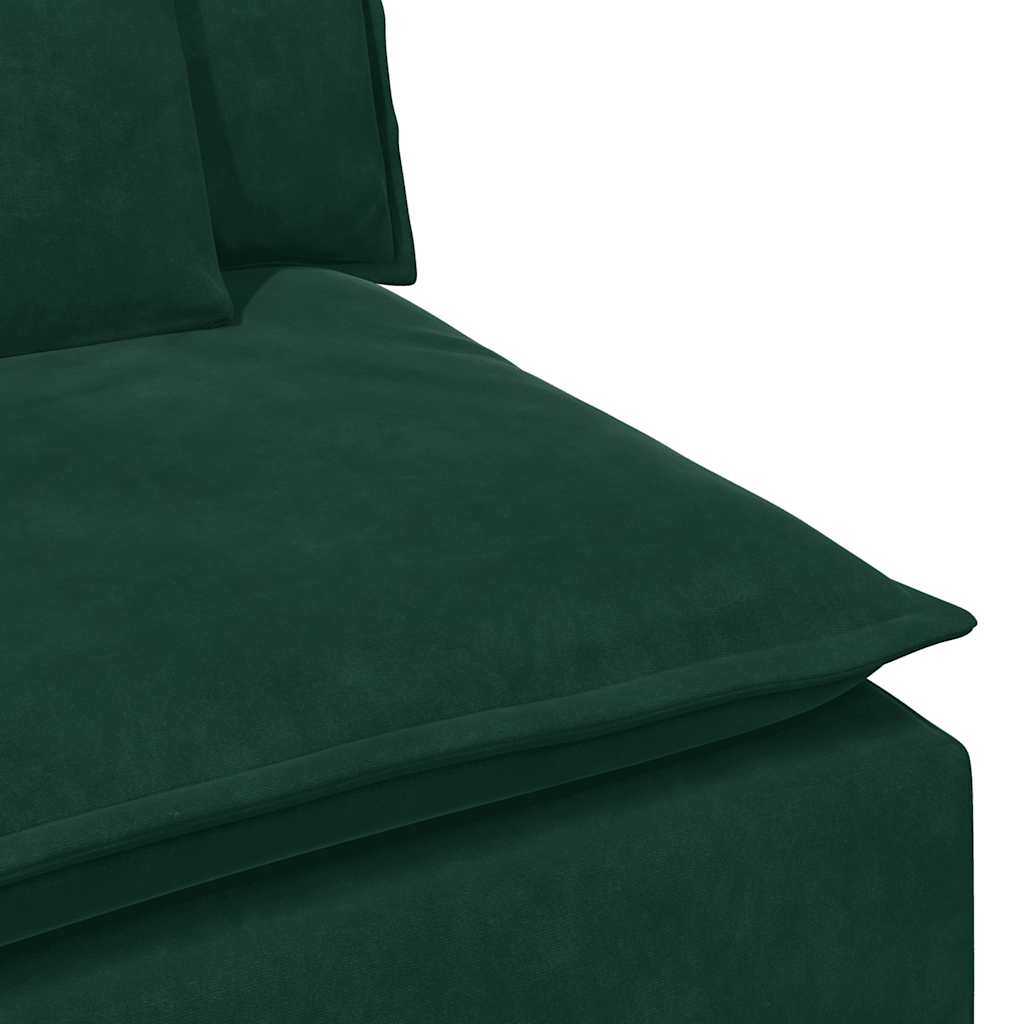 Module d'extrémité d'accoudoir de canapé modulaire avec coussins vert foncé 100 cm - XIOS