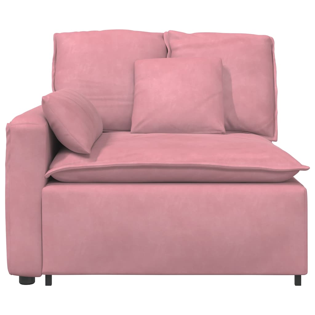 Module d'extrémité d'accoudoir de canapé modulaire avec coussins roses 100 cm - XIOS