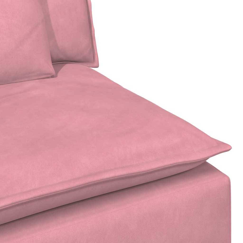 Module d'extrémité d'accoudoir de canapé modulaire avec coussins roses 100 cm - XIOS