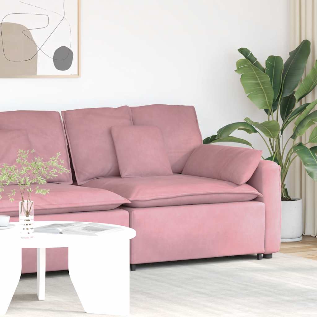 Module d'extrémité d'accoudoir de canapé modulaire avec coussins roses 100 cm - XIOS