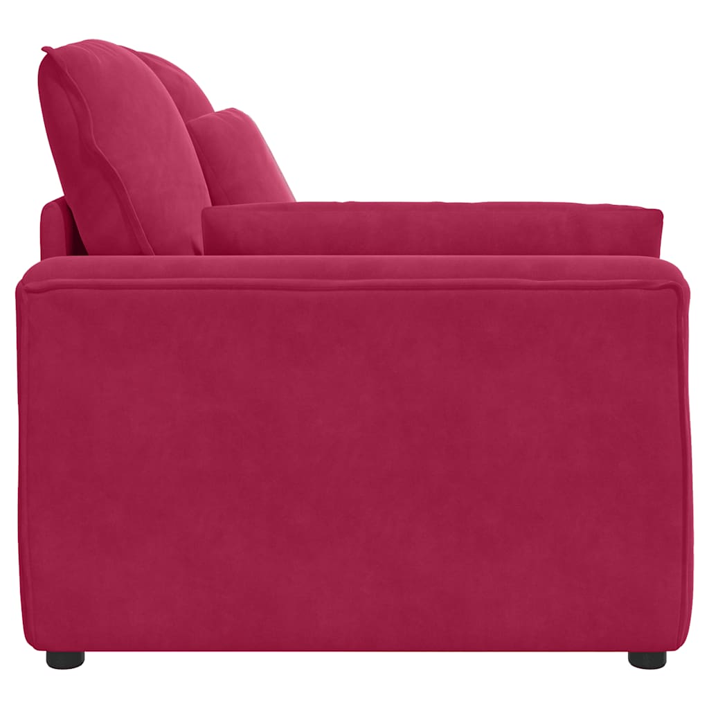 Module d'extrémité d'accoudoir de canapé modulaire avec coussins rouge bordeaux 100 cm - XIOS