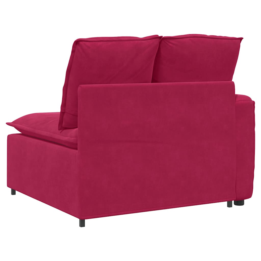 Module d'extrémité d'accoudoir de canapé modulaire avec coussins rouge bordeaux 100 cm - XIOS