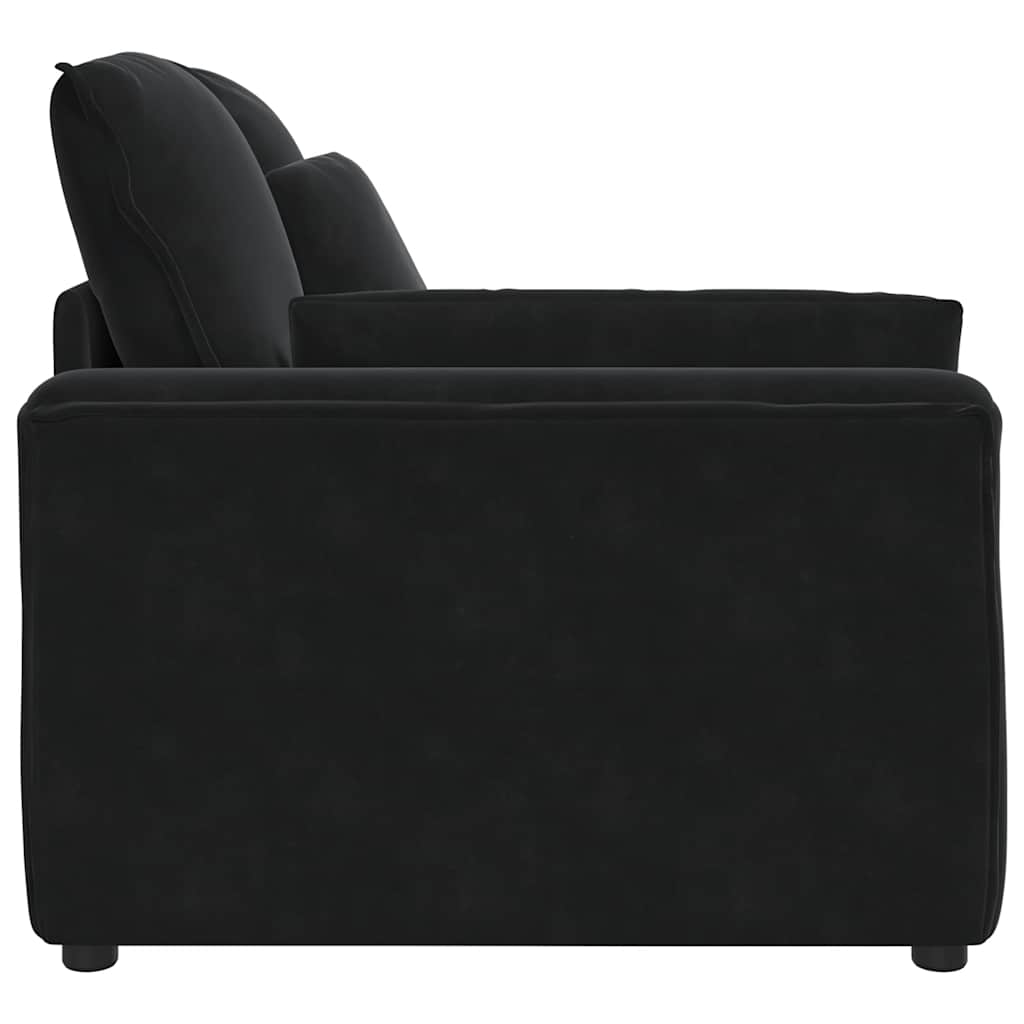 Module d'extrémité d'accoudoir de canapé modulaire avec coussins noirs 100 cm - XIOS