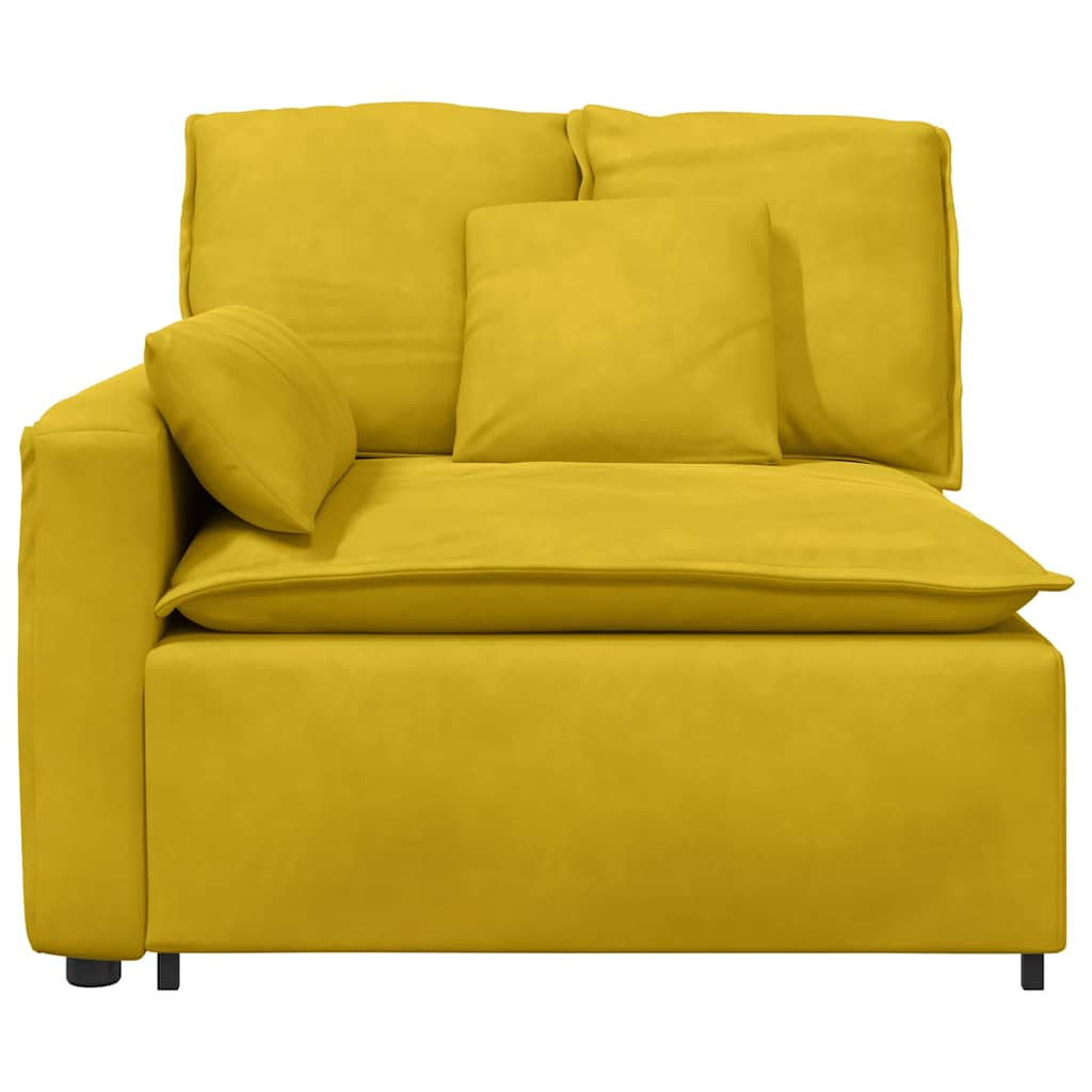 Module d'extrémité d'accoudoir de canapé modulaire avec coussins jaunes 100 cm - XIOS