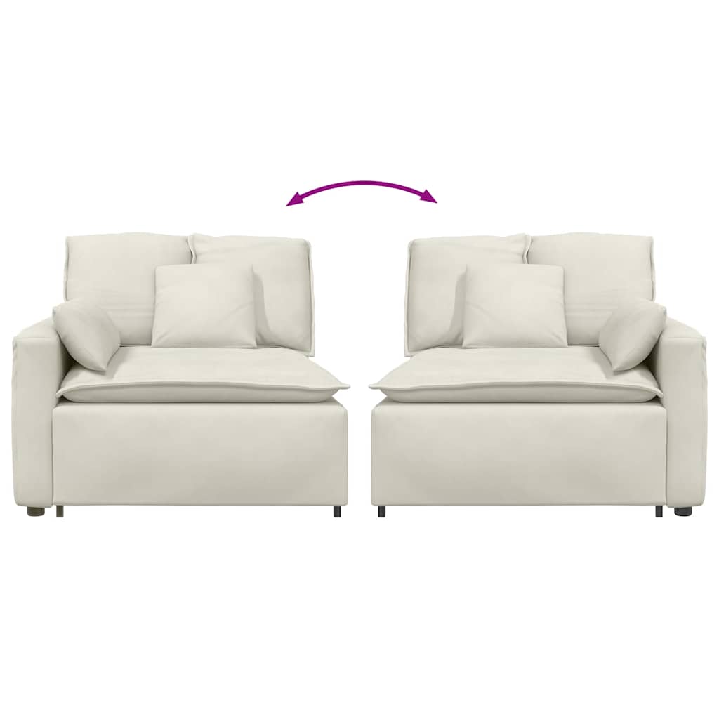 Module d'extrémité d'accoudoir de canapé modulaire avec coussins crème 100 cm - XIOS