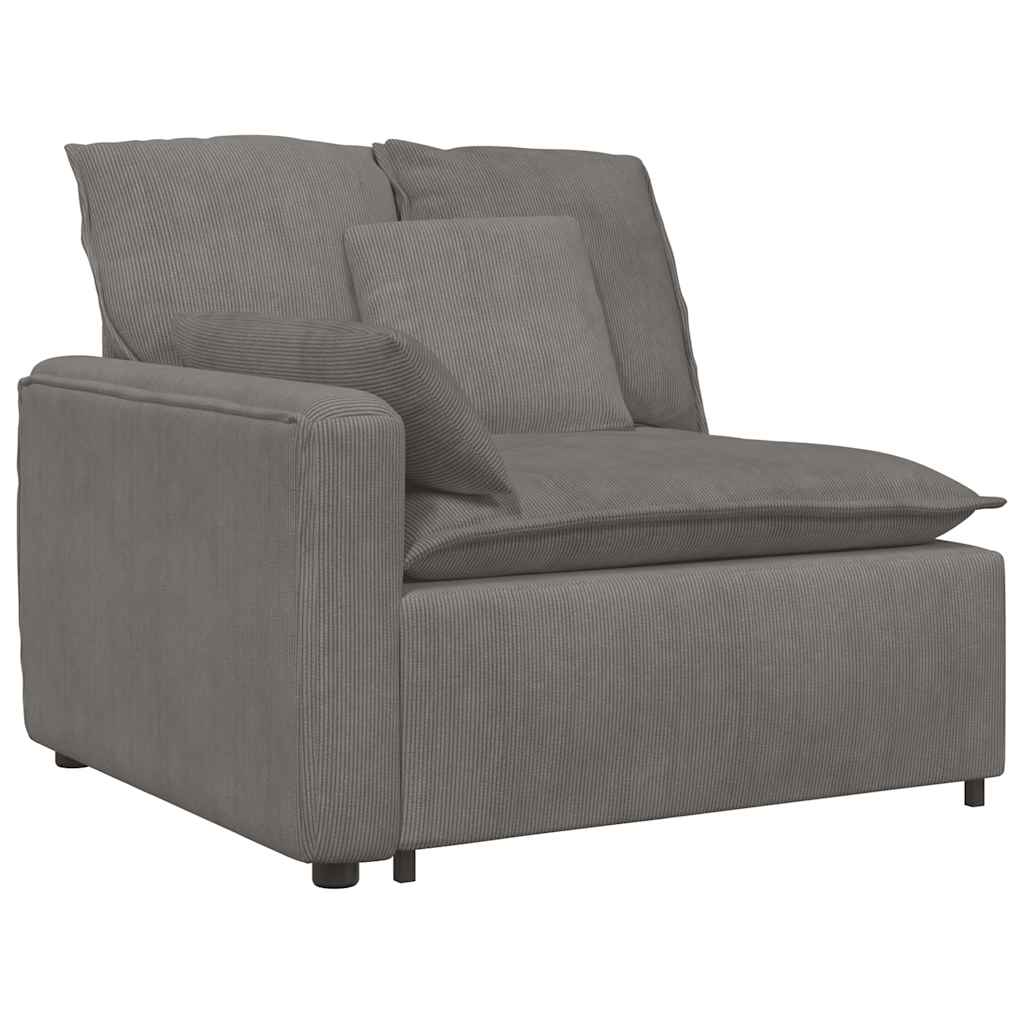 Module d'extrémité d'accoudoir de canapé modulaire avec coussins gris clair 100 cm - XIOS