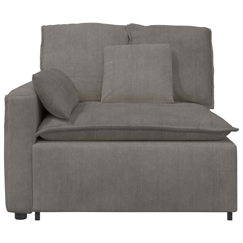 Module d'extrémité d'accoudoir de canapé modulaire avec coussins gris clair 100 cm - XIOS