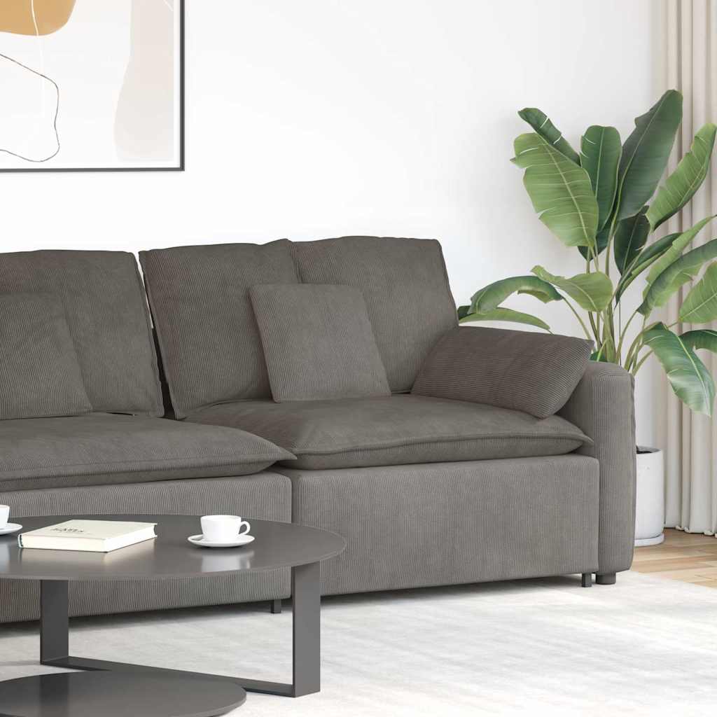 Module d'extrémité d'accoudoir de canapé modulaire avec coussins gris clair 100 cm - XIOS