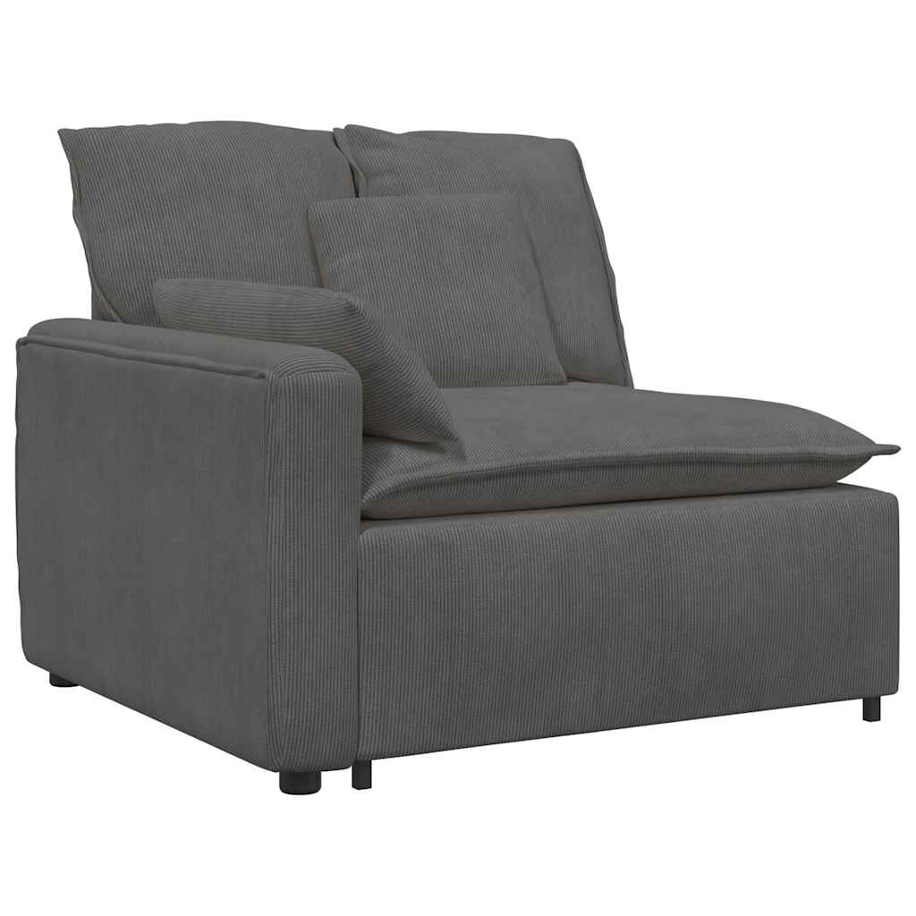 Module d'extrémité d'accoudoir de canapé modulaire avec coussins gris foncé 100 cm - XIOS
