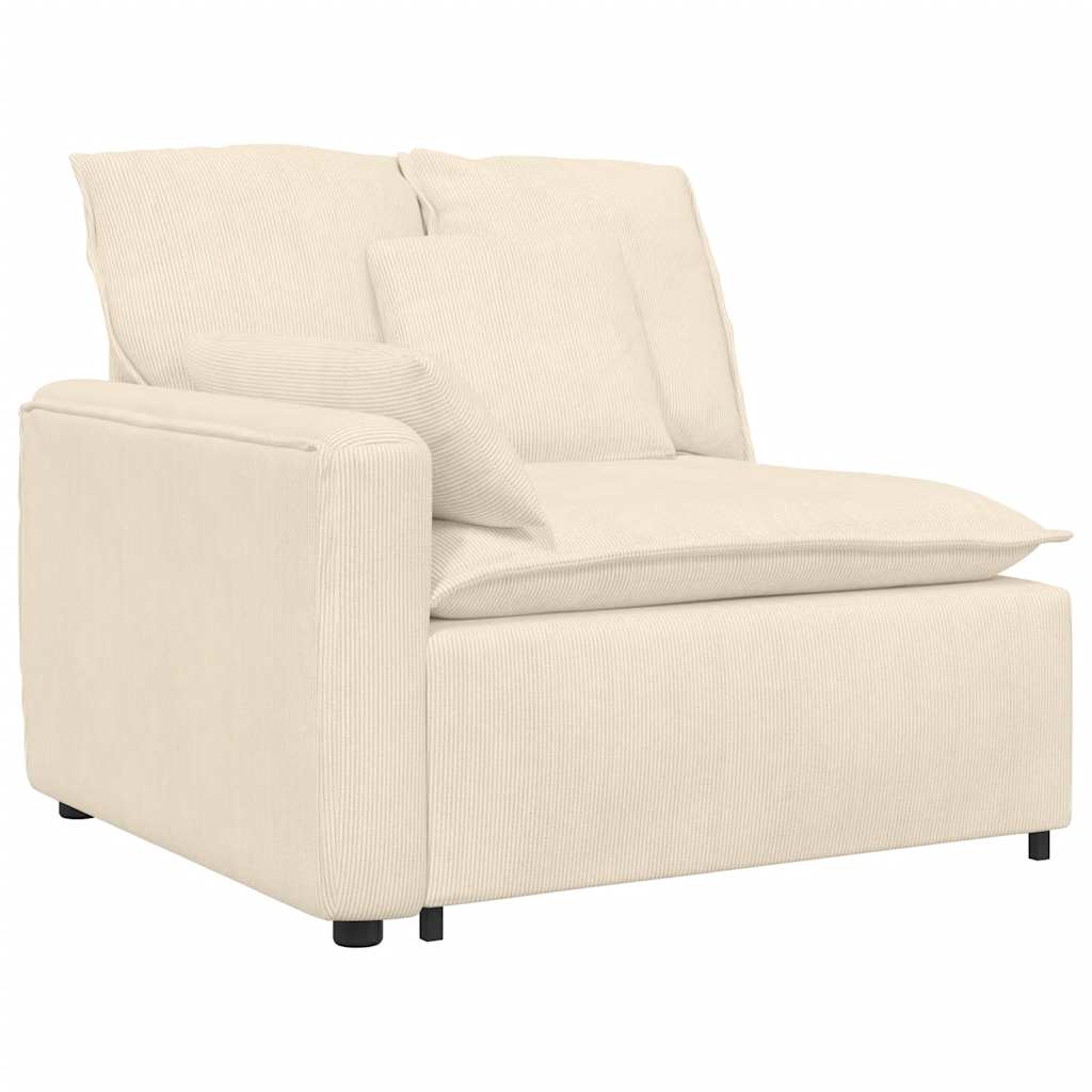Module d'extrémité d'accoudoir de canapé modulaire avec coussins crème 100 cm - XIOS