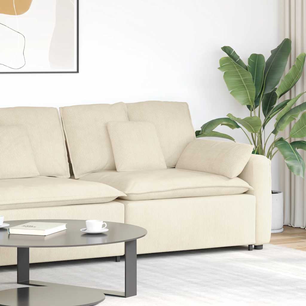 Module d'extrémité d'accoudoir de canapé modulaire avec coussins crème 100 cm - XIOS
