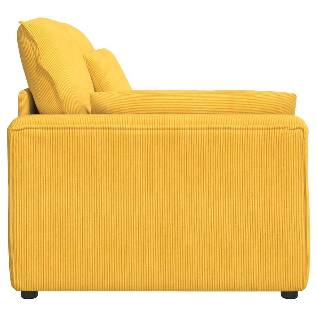 Module d'extrémité d'accoudoir de canapé modulaire avec coussins jaune clair 100 cm - XIOS