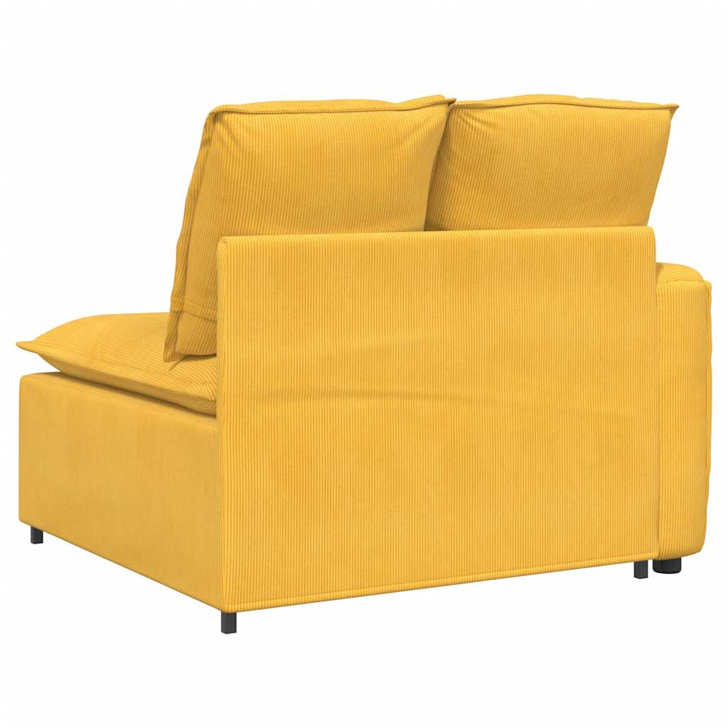 Module d'extrémité d'accoudoir de canapé modulaire avec coussins jaune clair 100 cm - XIOS