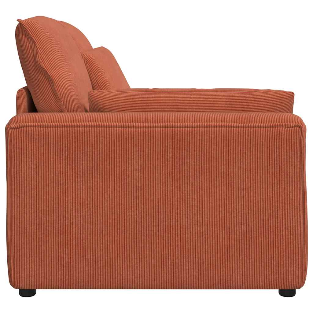Module d'extrémité d'accoudoir de canapé modulaire avec coussins rouge orangé 100 cm - XIOS