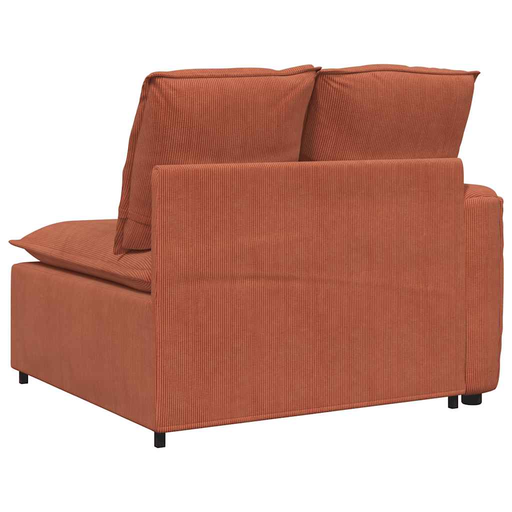 Module d'extrémité d'accoudoir de canapé modulaire avec coussins rouge orangé 100 cm - XIOS