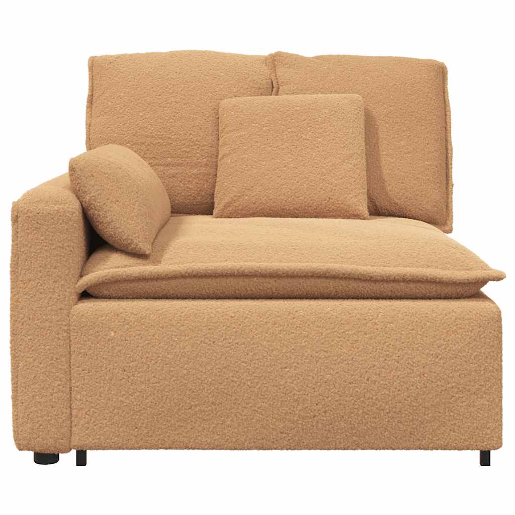 Module d'extrémité d'accoudoir de canapé modulaire avec coussins beige 100 cm - XIOS