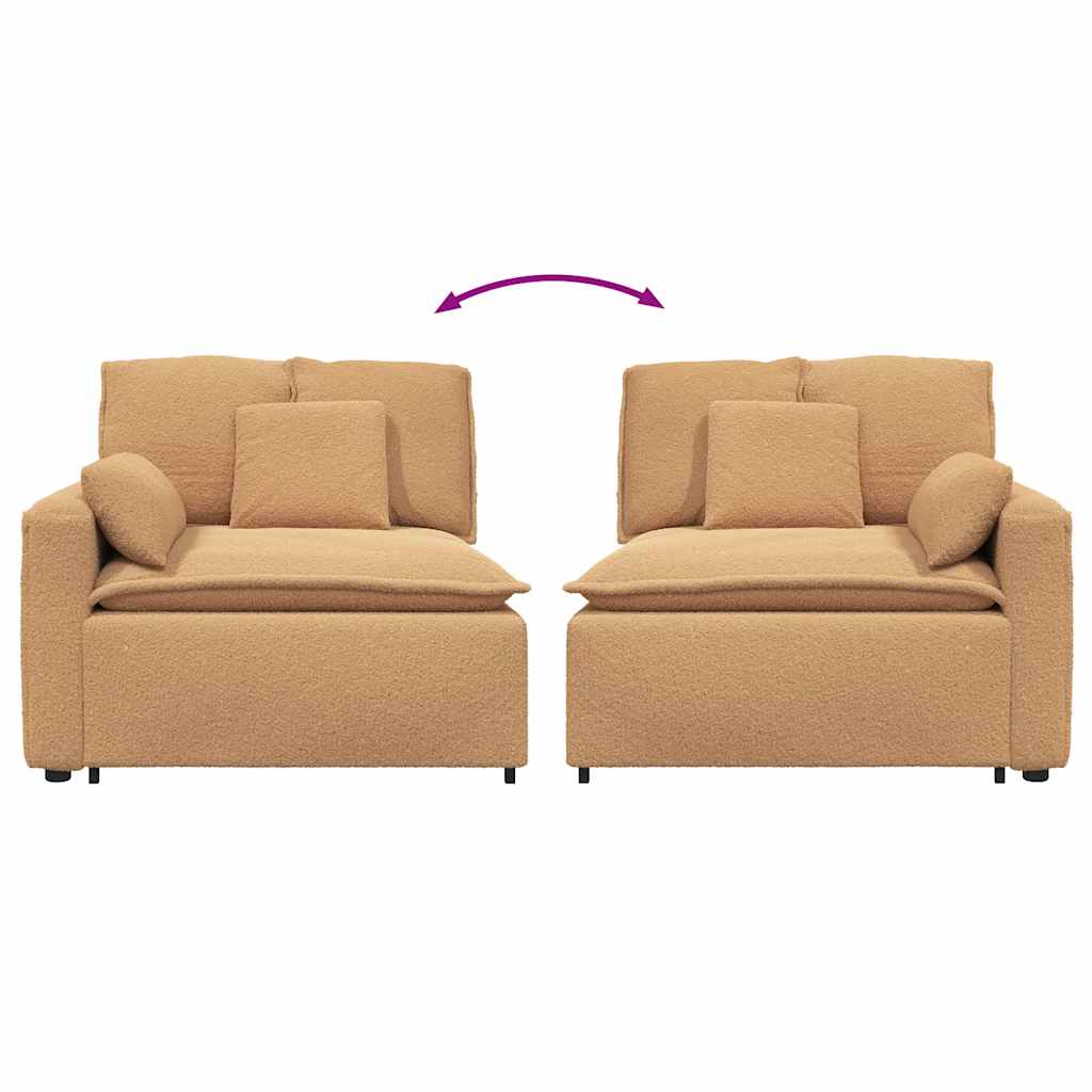 Module d'extrémité d'accoudoir de canapé modulaire avec coussins beige 100 cm - XIOS