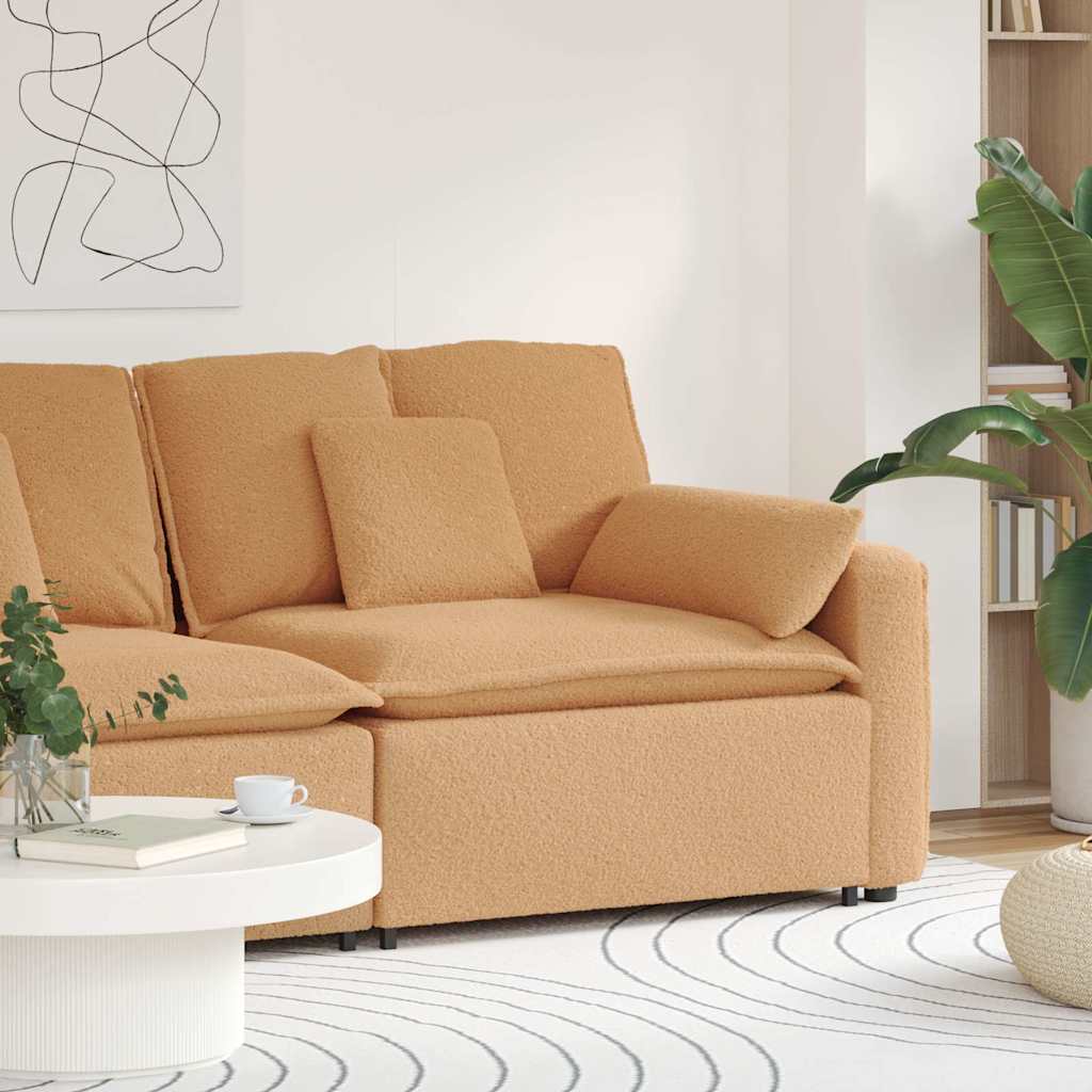 Module d'extrémité d'accoudoir de canapé modulaire avec coussins beige 100 cm - XIOS