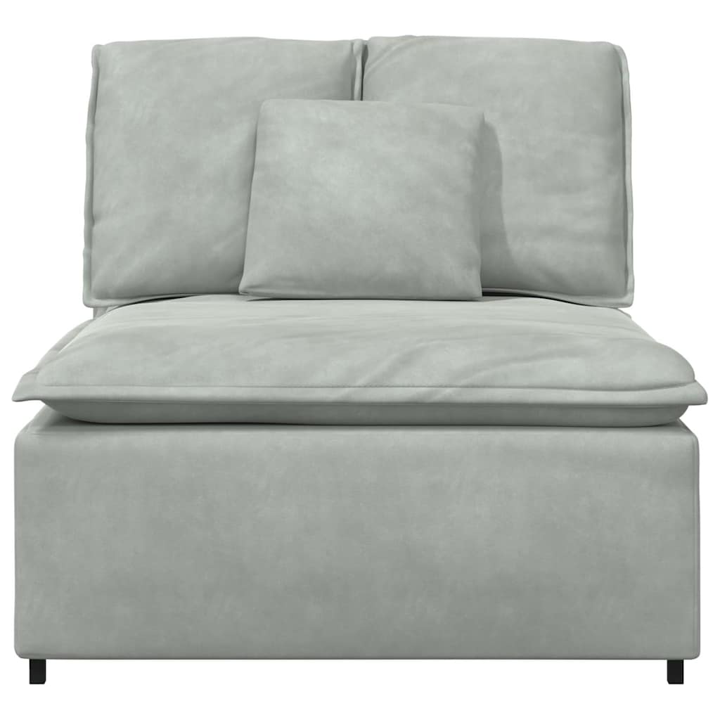 Module central de canapé modulable avec coussins gris clair 100 cm - XIOS