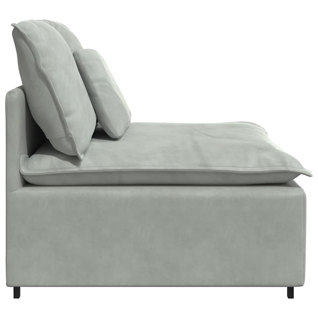 Module central de canapé modulable avec coussins gris clair 100 cm - XIOS
