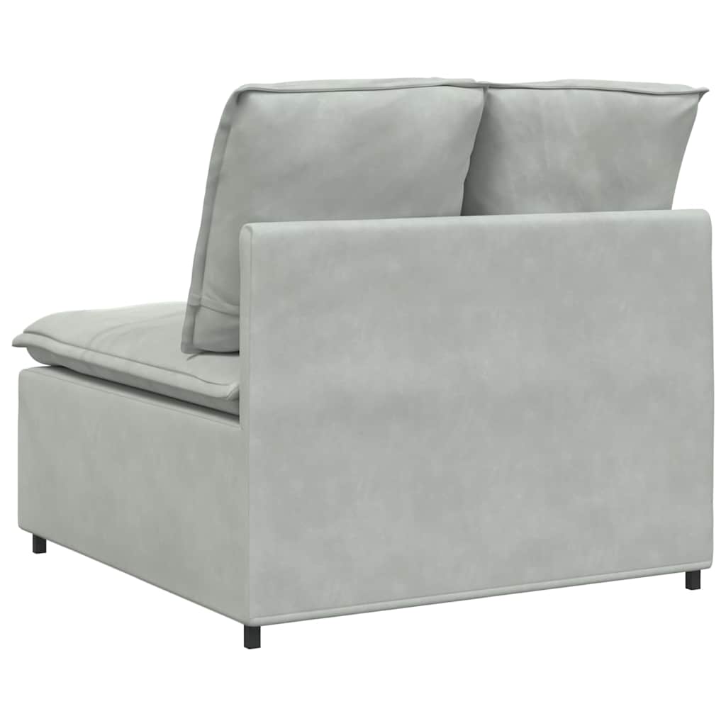 Module central de canapé modulable avec coussins gris clair 100 cm - XIOS