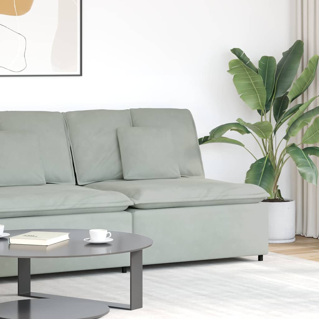 Module central de canapé modulable avec coussins gris clair 100 cm - XIOS