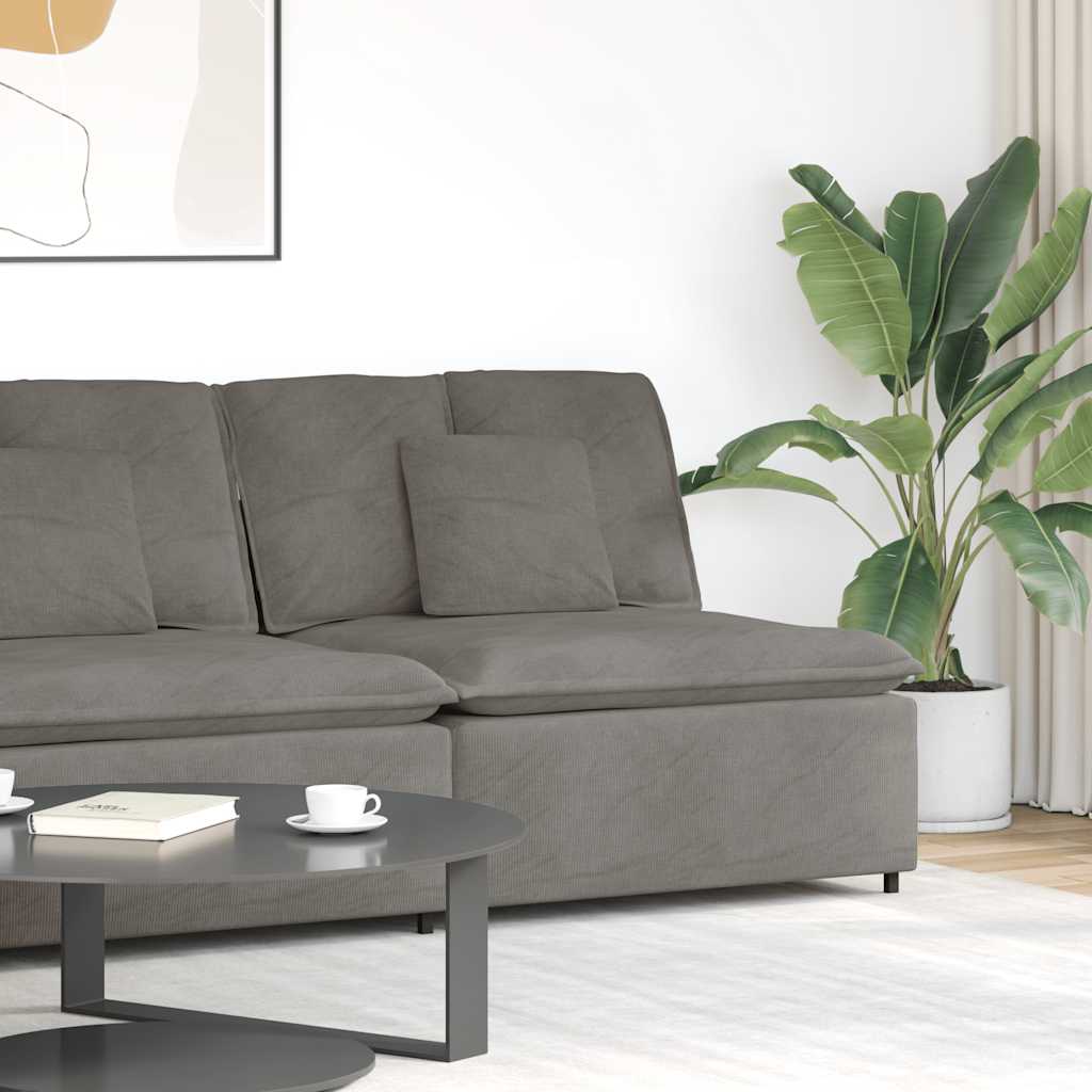 Module central de canapé modulable avec coussins gris clair 100 cm - XIOS