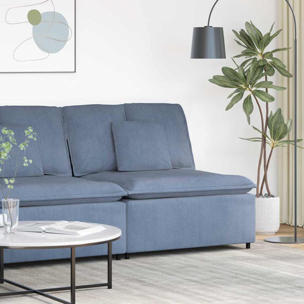 Module central de canapé modulable avec coussins bleus 100 cm - XIOS