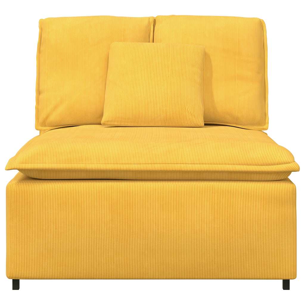 Module central de canapé modulable avec coussins jaune clair 100 cm - XIOS