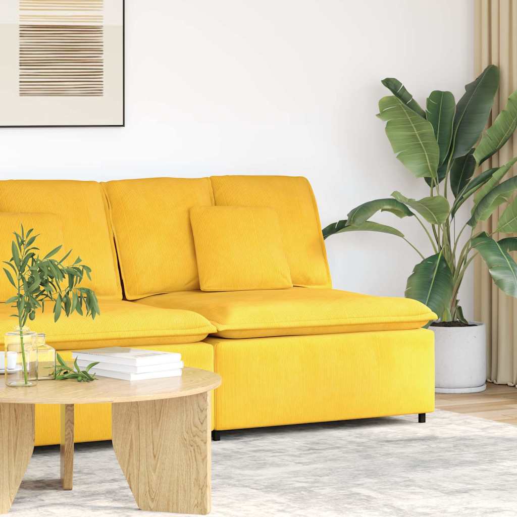 Module central de canapé modulable avec coussins jaune clair 100 cm - XIOS