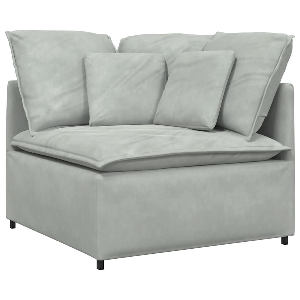 Module d'angle pour canapé modulable avec coussins gris clair 100 cm - XIOS