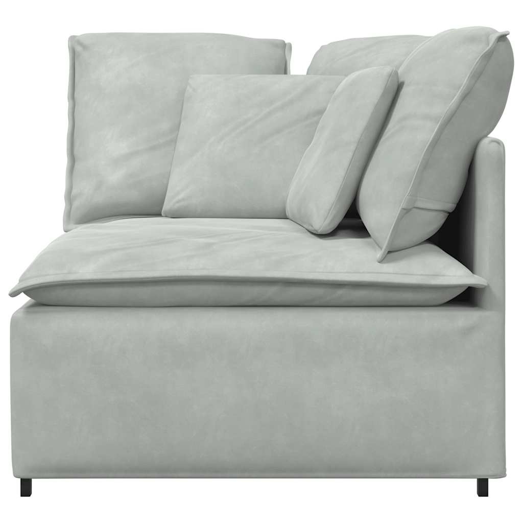 Module d'angle pour canapé modulable avec coussins gris clair 100 cm - XIOS