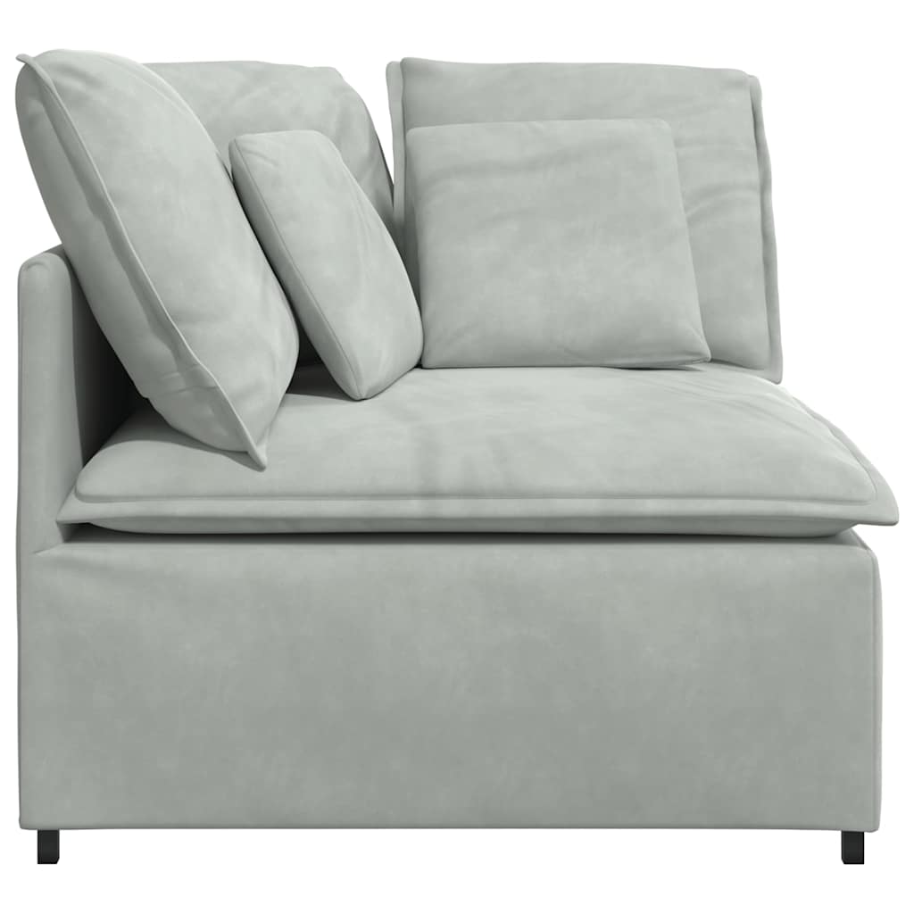 Module d'angle pour canapé modulable avec coussins gris clair 100 cm - XIOS