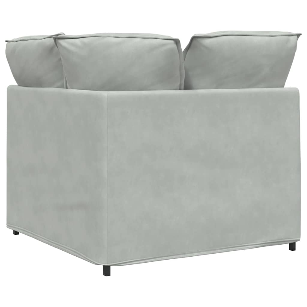 Module d'angle pour canapé modulable avec coussins gris clair 100 cm - XIOS