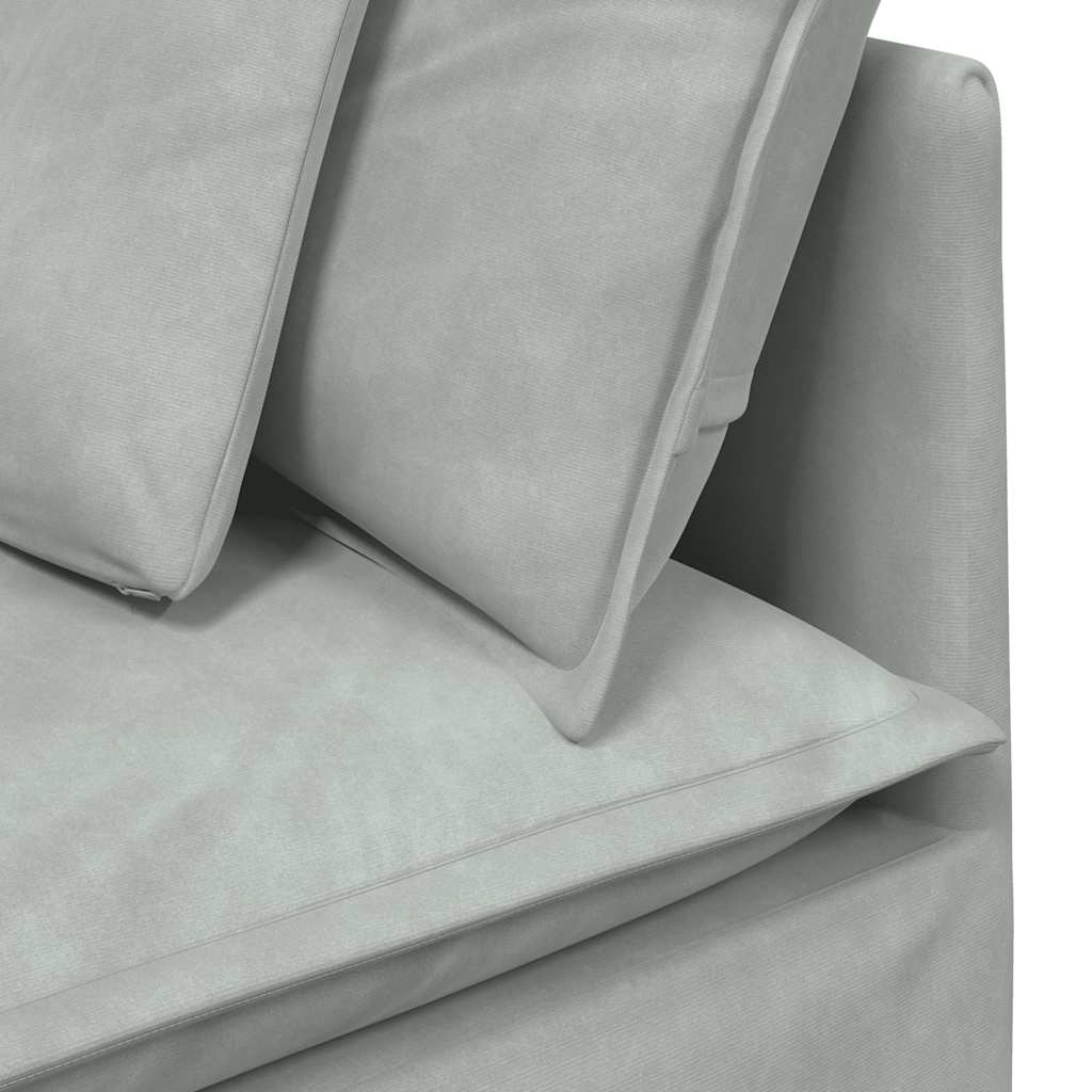 Module d'angle pour canapé modulable avec coussins gris clair 100 cm - XIOS