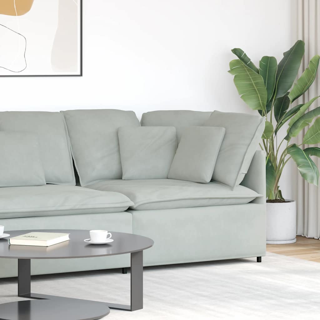 Module d'angle pour canapé modulable avec coussins gris clair 100 cm - XIOS