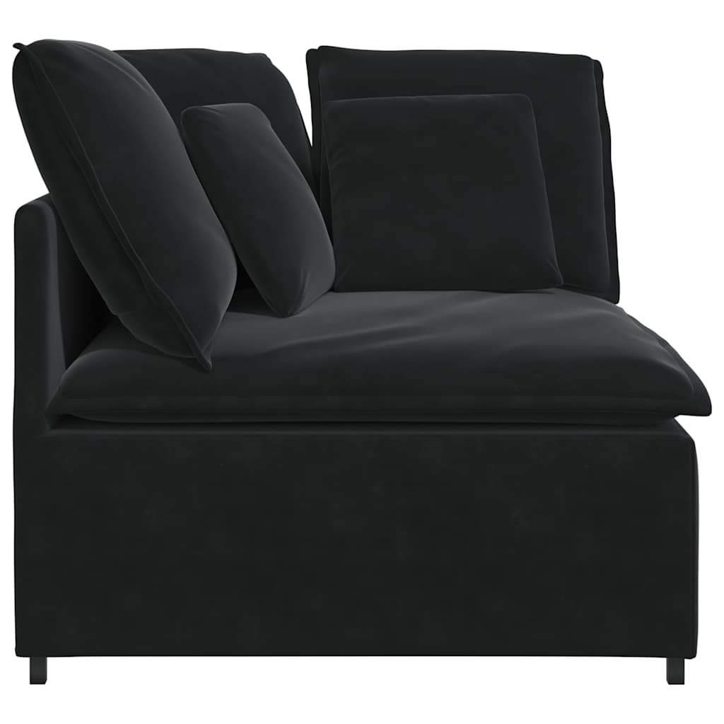 Module d'angle pour canapé modulable avec coussins noirs 100 cm - XIOS
