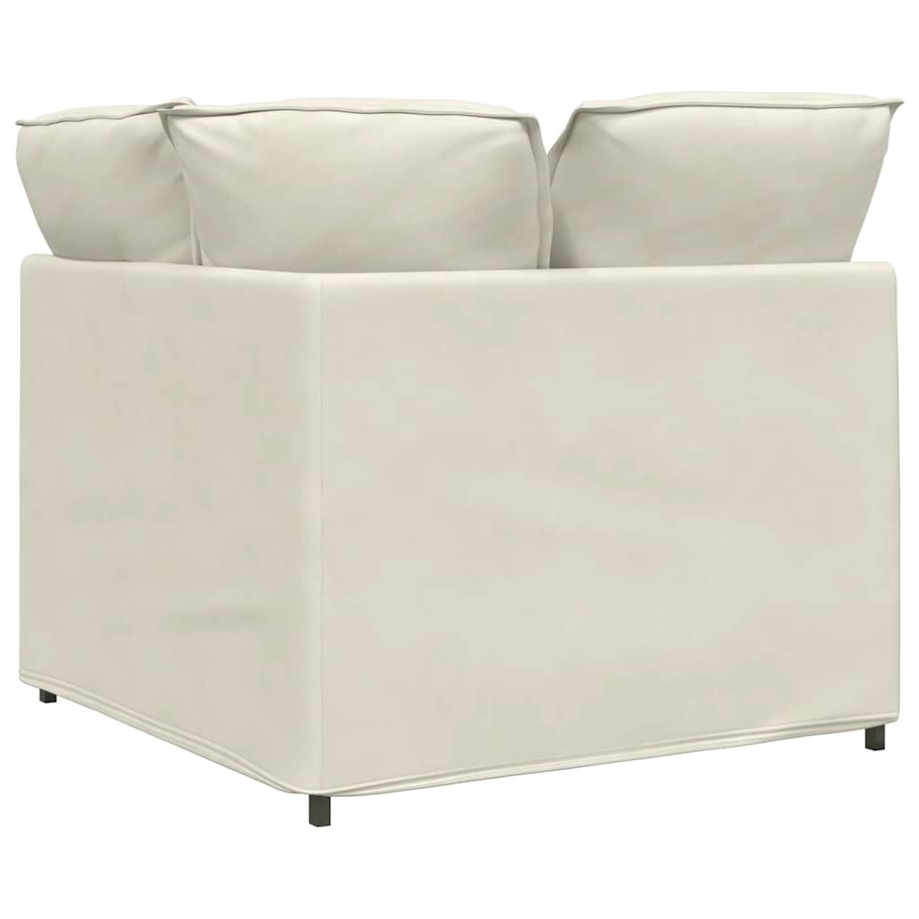 Module d'angle pour canapé modulable avec coussins crème 100 cm - XIOS