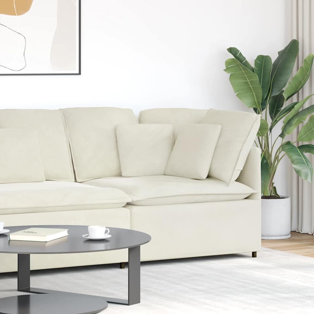 Module d'angle pour canapé modulable avec coussins crème 100 cm - XIOS