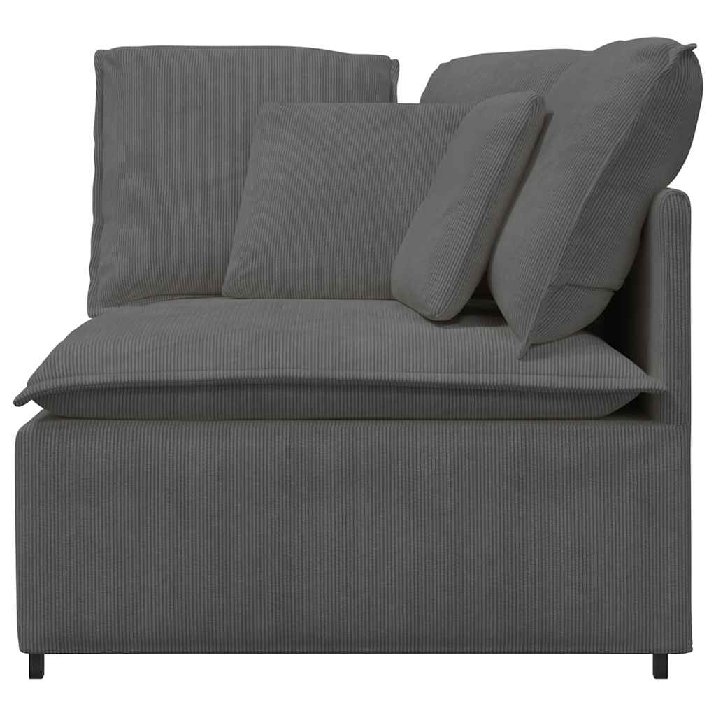 Module d'angle pour canapé modulable avec coussins gris foncé 100 cm - XIOS