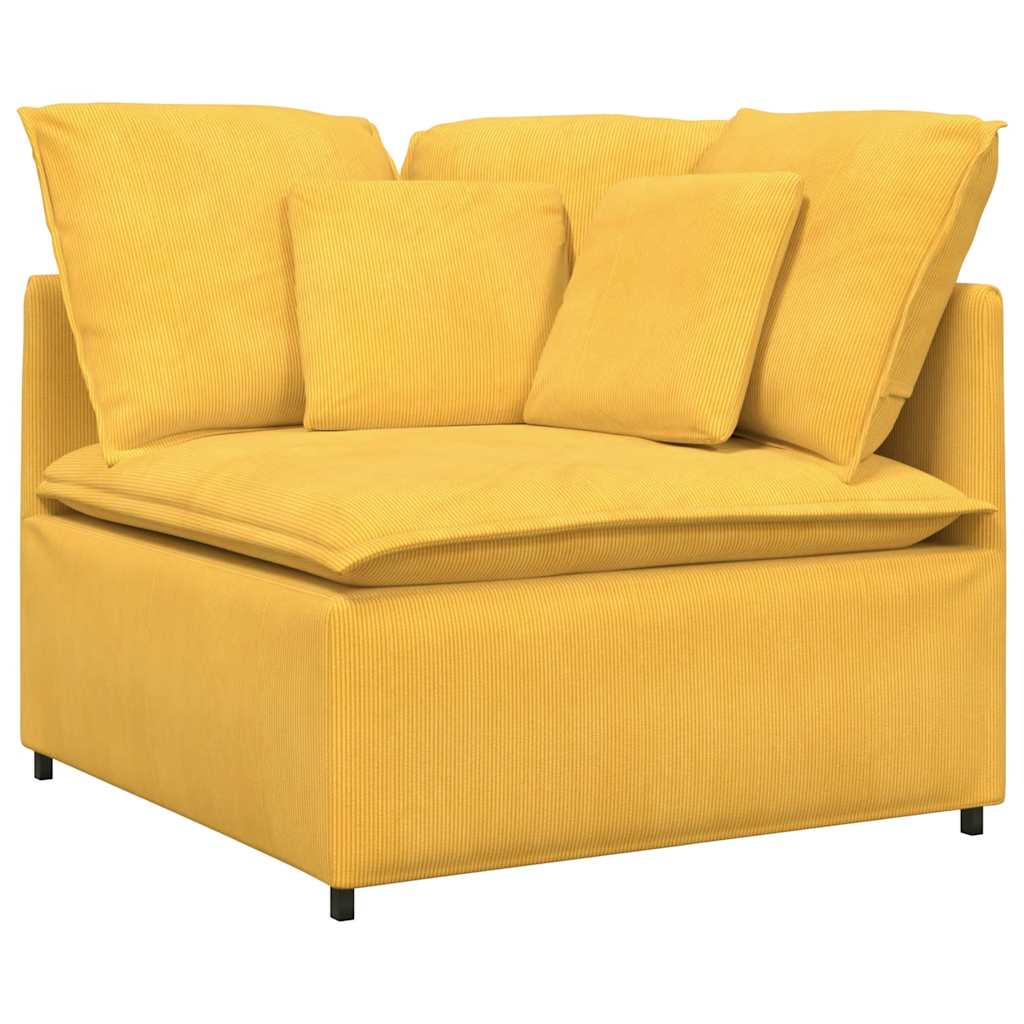 Module d'angle pour canapé modulable avec coussins jaune clair 100 cm - XIOS