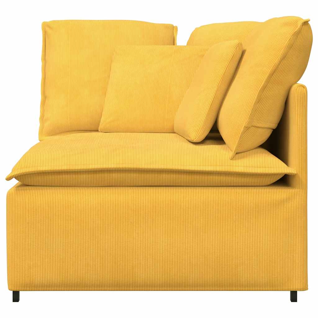 Module d'angle pour canapé modulable avec coussins jaune clair 100 cm - XIOS
