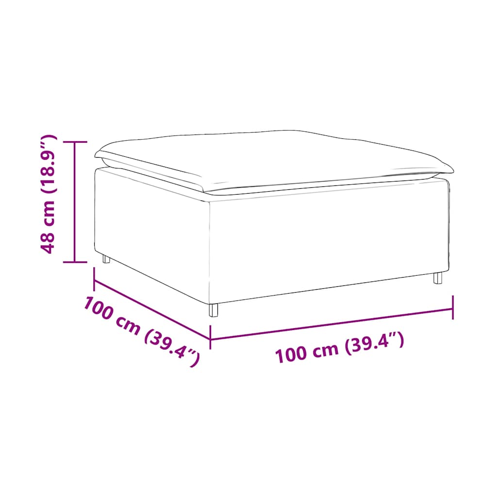 Repose-pieds modulaire pour canapé rouge orangé 100 x 100 x 48 cm - XIOS