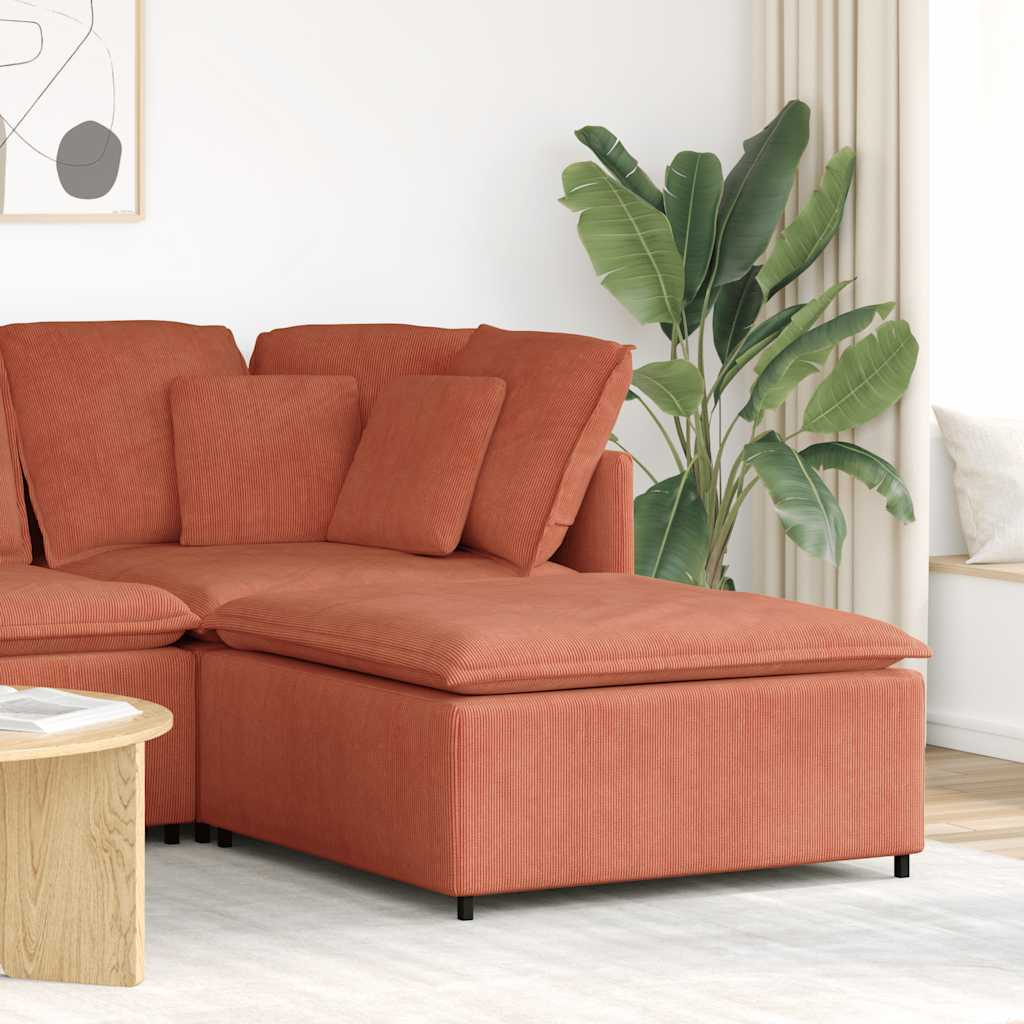 Repose-pieds modulaire pour canapé rouge orangé 100 x 100 x 48 cm - XIOS
