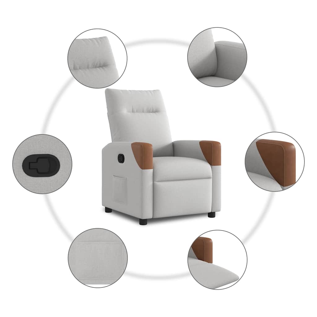 Fauteuil inclinable gris nuage tissu - XIOS