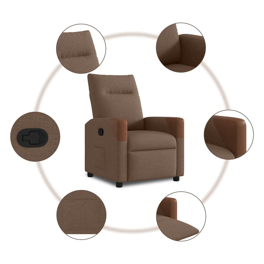 Fauteuil inclinable Marron Tissu - XIOS