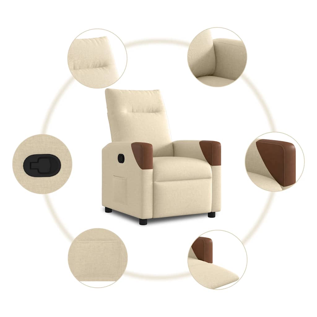 Fauteuil inclinable Crème Tissu - XIOS